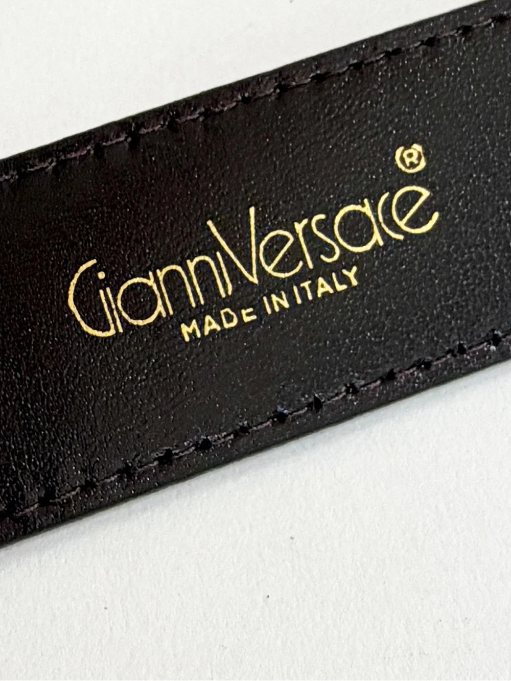 Vintage 80s Gianni Versace Brown Leather Belt Made in Italy